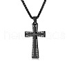 Cross Stainless Steel Crystal Rhinestone Pendant Necklaces FS-WG08269-03-2