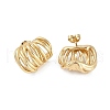 Ion Plating(IP) 304 Stainless Steel Multi-Layer Wire Wrapped Stud Earrings EJEW-Z068-23G-2