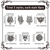 SUNNYCLUE 40Pcs 5 Style Tibetan Style Alloy Beads TIBEB-SC0001-25-2