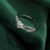 Sterling Silver Micro Pave Cubic Zirconia Cuff Rings for Women FS-WG15AF1-02-1