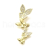 Rack Plating Brass Micro Pave Clear Cubic Zirconia Pendants KK-M309-14G-1