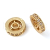 Flat Round Brass Micro Pave Clear Cubic Zirconia Beads KK-R224-13G-02-2