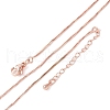 Brass Box Chain Necklaces for Women NJEW-D302-41RG-4