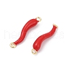 Brass Enamel Connector Charms KK-U062-19G-2