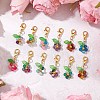 Flower Natural Dyed & Heated Agate Pendants Decorations HJEW-JM02773-1