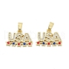 Brass Micro Pave Cubic Zirconia Pendants KK-H206-13G-1