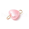 Imitation Pearl Acrylic Heart Connector Charms PALLOY-JF03916-01-5