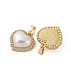 Brass Micro Pave Cubic Zirconia Pendants KK-P308-15G-2