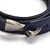 3-Loop Cowhide Leather Wrap Bracelets BJEW-F173-05-3