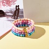 Handmade Polymer Clay Heishi Beads Stretch Bracelets Set BJEW-JB07394-2
