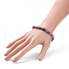 Natural Amethyst Column Beaded Stretch Bracelet BJEW-JB08596-04-3
