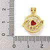 Rack Plating Brass Micro Pave Cubic Zirconia Pendants KK-G513-23A-01G-3