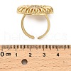Sunflower Brass Micro Pave Clear Cubic Zirconia Cuff Finger Rings for Women RJEW-M098-02G-3