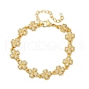 Brass Micro Pave Clear Cubic Zirconia Link Bracelets for Women BJEW-D342-04G-3