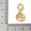 Brass Micro Pave Cubic Zirconia European Dangle Charms ZIRC-I071-18G-3