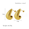 Stainless Steel Textured Teardrop Stud Earrings PU5820-1-5