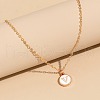 Alloy White Enamel Disc with Initial Pendant Necklaces for Women WG552C5-22-1