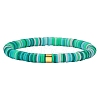 Polymer Clay Heishi Surfer Stretch Bracelet with 304 Stainless Steel Beaded BJEW-SW00115-03-1