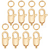 GOMAKERER 30Pcs Brass Lobster Claw Clasps with 30Pcs Open Jump Rings KK-GO0001-15-1