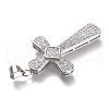 Brass Micro Pave Clear Cubic Zirconia Pendants ZIRC-O038-03P-3