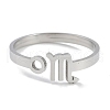 Non-Tarnish Constellations 304 Stainless Steel Open Cuff Ring for Women RJEW-L122-001P-04-2