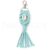 Handmade Macrame Cotton Threads & Natural Cowrie Shell Beads Pendant Decoration HJEW-JM02627-01-2