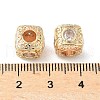 Brass Cubic Clear Zirconia European Beads KK-A254-13G-01-2
