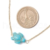 4Pcs 4 Styles Beach Dyed Synthetic Turquoise Starfish Turtle Pendant 304 Stainless Steel Chain Necklaces NJEW-JN05249-3