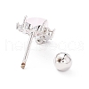 Heart Cat Eye Stud Earrings for Women EJEW-A065-07P-2