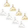 SUPERFINDINGS 8Pcs 2 Colors Brass Hammered Semi Circle Charms KK-FH0002-55-1