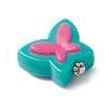 Two Tone Opaque Acrylic Beads with Iron Flat Head Pins and Tibetan Style Beads Pendants PALLOY-JF038010-4