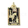 Brass Micro Pave Cubic Zirconia Pendants with Enamel KK-H458-03G-21-1