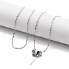 Ion Plating(IP) Adjustable 304 Stainless Steel Serpentine Chain Necklaces NJEW-K270-04P-1