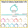 SUNNYCLUE 12Pcs 12 Colors Braided Nylon Cord Bracelet Making MAK-SC0001-24-2