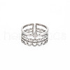 304 Stainless Steel Star Open Cuff Ring for Women RJEW-S405-151P-1