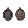 Zinc Alloy Oval Pendant Cabochon Settings PALLOY-X0012-RS-2