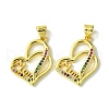 Mother's Day Brass Micro Pave Cubic Zirconia Pendants KK-H472-10G-01-1