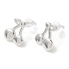 925 Sterling Silver Stud Earrings EJEW-B144-01S-3