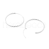 925 Sterling Silver Hoop Earrings EJEW-S243-01S-2