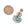 Natural Green Aventurine Chip Glass Bottle Pendants PALLOY-JF03582-02-2
