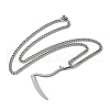 304 Stainless Steel Grim Reape Scythe Pendant Necklaces NJEW-H065-22P-2
