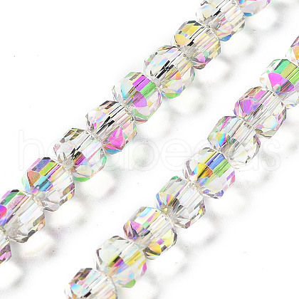 Electroplate Rondelle Glass Beads Strands EGLA-A036-09A-FR02-1