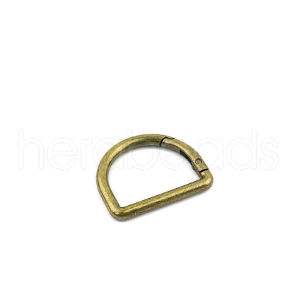 D-shaped Alloy Spring Ring Clasps PW-WG353A0-06-1