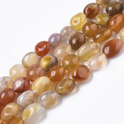Natural Multi-Color Agate Beads Strands G-R465-44-1