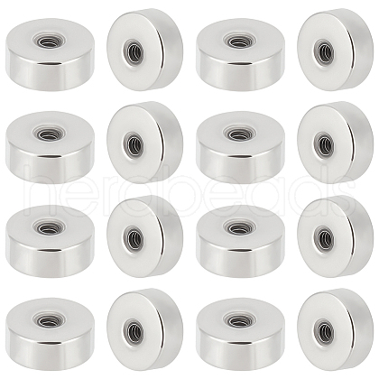 Beebeecraft 50Pcs 304 Stainless Steel Ear Nuts STAS-BBC0005-86B-1