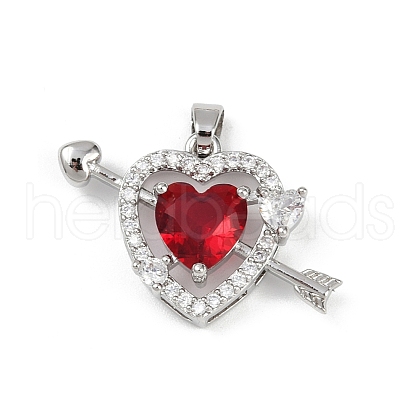 Brass Micro Pave Clear Cubic Zirconia Pendants KK-R226-04P-1