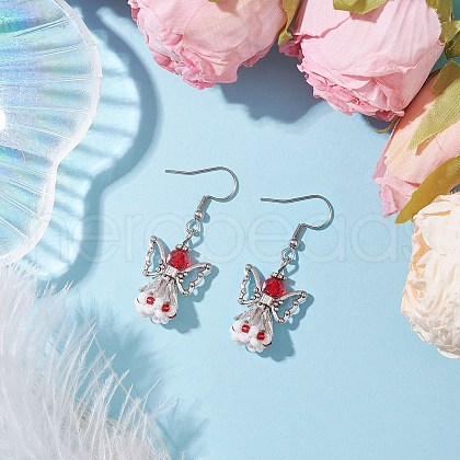 Angel Handmade Glass Seed Beads Dangle Earrings for Women EJEW-MZ00394-05-1