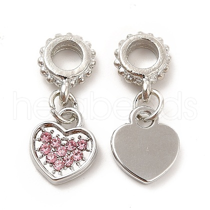 Rack Plating Alloy Rhinestone European Dangle Charms PALLOY-P289-14P-03-1