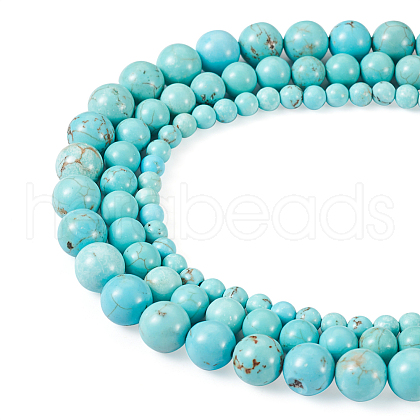 Cheriswelry 3 Strand 3 Size Natural Howlite Beads Strands G-CW0001-03-1