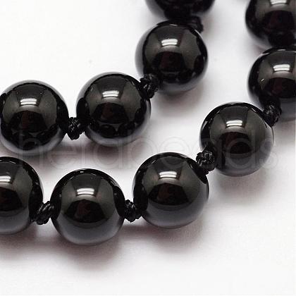 Natural Black Onyx Beads Strands G-O153-01-8mm-1